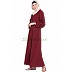 Front open abaya- Maroon Front open abaya- Maroon